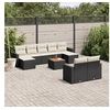 Image de 10-delige Loungeset met kussens poly rattan zwart3256665
