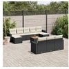 Image de 11-delige Loungeset met kussens poly rattan zwart3256672