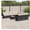 Image de Salon de Jardin avec Coussins 12 pcs, Canapés de Terrasse, Ensemble de Meubles de Patio, Mobilier d'Extérieur, Noir 3256679