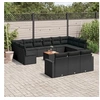 Image de Salon de jardin modulable resine tressee noir 14 pieces 62 x 62 x 69