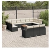Image de Salon de jardin modulable rotin noir 14 pieces x 65.5 x 69