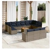 Image de Salon de Jardin avec Coussins 14 pcs, Canapés de Patio, Ensemble de Meubles, Mobilier de Terrasse Exterieur, Gris 3256698