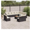 Image de Salon de Jardin avec Coussins 13 pcs, Canapés de Patio, Ensemble de Meubles, Mobilier de Terrasse Exterieur, Noir 3256700