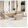 Image de Salon de jardin modulable resine tressee beige 3 pieces 12 personnes