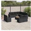 Image de Salon de jardin modulable 12 pieces resine tressee noir 62 x 62 x 69 11 personnes