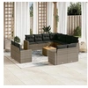 Image de Salon de jardin modulable gris 11 personnes resine tressee 62 x 62 x 69 cm 12 pieces