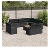 Image de Salon de jardin modulable resine tressee noir 12 personnes 62 x 62 x 69 cm 13 pieces