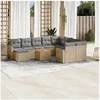 Image de Salon de jardin modulable rotin 10 personnes 11 pieces 62 x 62 x 69 cm beige
