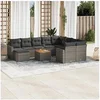 Image de Salon de jardin modulable Lot de 11 pieces rotin Gris 2 personnes 62x62x69 cm