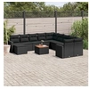 Image de Salon de jardin modulable resine tressee noir 12 pieces x 65.5 x 69