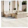 Image de Salon de jardin modulable 12 personnes beige resine tressee 62 x 62 x 69 cm 13 pieces