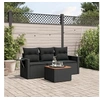 Image de Salon de Jardin avec Coussins 4 pcs, Canapés de Terrasse, Ensemble de Meubles de Patio, Mobilier d'Extérieur, Noir 3256762