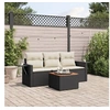 Image de Salon de Jardin avec Coussins 4 pcs, Canapés de Terrasse, Ensemble de Meubles de Patio, Mobilier d'Extérieur, Noir 3256763