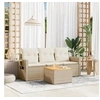 Image de Salon de Jardin avec Coussins 4 pcs, Canapés de Terrasse, Ensemble de Meubles de Patio, Mobilier d'Extérieur, Beige 3256765
