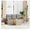 Image de Salon de jardin modulable rotin beige 4 pieces x 65.5 x 69 3 personnes