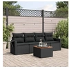 Image de Salon de Jardin avec Coussins 5 pcs, Canapés de Terrasse, Ensemble de Meubles de Patio, Mobilier d'Extérieur, Noir 3256769