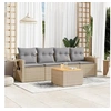 Image de Salon de jardin modulable 5 pieces resine tressee beige 62 x 55 x 69 cm 4 personnes