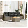 Image de Salon de jardin modulable rotin gris 5 pieces 62 x 55 x 69 cm 4 personnes