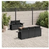 Image de Salon de Jardin avec Coussins 6 pcs, Canapés de Terrasse, Ensemble de Meubles de Patio, Mobilier d'Extérieur, Noir 3256776