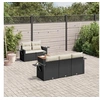 Image de Salon de jardin modulable 6 pieces 5 personnes noir 62 x 55 x 69 cm resine tressee
