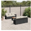 Image de Salon de jardin modulable 7 pieces 6 personnes noir 62 x 55 x 69 cm resine tressee