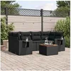 Image de Salon de jardin modulable 7 pieces noir resine tressee 62 x 62 x 69 cm 6 personnes