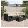 Image de Salon de Jardin avec Coussins 7 pcs, Canapés de Terrasse, Ensemble de Meubles de Patio, Mobilier d'Extérieur, Noir 3256791