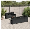 Image de Salon de jardin modulable 8 pieces 7 personnes noir 62 x 55 x 69 cm resine tressee