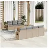 Image de Salon de jardin modulable polyethylene beige 8 pieces x 62 x 69 7 personnes