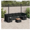 Image de Salon de jardin modulable noir 7 personnes resine tressee 62 x 62 x 69 cm 8 pieces