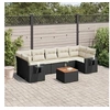 Image de Salon de Jardin avec Coussins 8 pcs, Canapés de Terrasse, Ensemble de Meubles de Patio, Mobilier d'Extérieur, Noir 3256805