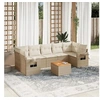 Image de Salon de Jardin avec Coussins 8 pcs, Canapés de Terrasse, Ensemble de Meubles de Patio, Mobilier d'Extérieur, Beige 3256807