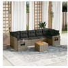 Image de Salon de Jardin avec Coussins 8 pcs, Canapés de Terrasse, Ensemble de Meubles de Patio, Mobilier d'Extérieur, Gris 3256809