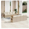 Image de Salon de Jardin avec Coussins 9 pcs, Canapés de Terrasse, Ensemble de Meubles de Patio, Mobilier d'Extérieur, Beige 3256814