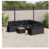 Image de Salon de jardin modulable 8 personnes 9 pieces noir 62 x 62 x 69 resine tressee