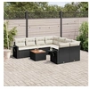 Image de Salon de jardin modulable resine tressee noir 9 pieces x 62 x 69 8 personnes