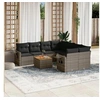 Image de Salon de Jardin avec Coussins 9 pcs, Canapés de Terrasse, Ensemble de Meubles de Patio, Mobilier d'Extérieur, Gris 3256823