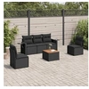 Image de 6 pieces salon de jardin modulable noir 5 personnes 62 x 55 x 69 resine tressee