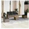 Image de 5 personnes resine tressee salon de jardin modulable gris 62 x 55 x 69 6 pieces