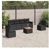 Image de Salon de jardin modulable 6 personnes noir 7 pieces 62 x 55 x 69 cm resine tressee