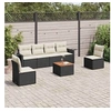 Image de Salon de Jardin avec Coussins 7 pcs, Canapés de Terrasse, Ensemble de Meubles de Patio, Mobilier d'Extérieur, Noir 3256840