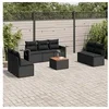 Image de Salon de Jardin avec Coussins 8 pcs, Canapés de Terrasse, Ensemble de Meubles de Patio, Mobilier d'Extérieur, Noir 3256846