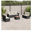 Image de Salon de Jardin avec Coussins 8 pcs, Canapés de Terrasse, Ensemble de Meubles de Patio, Mobilier d'Extérieur, Noir 3256847