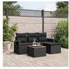 Image de Salon de Jardin avec Coussins 5 pcs, Canapés de Terrasse, Ensemble de Meubles de Patio, Mobilier d'Extérieur, Noir 3256860