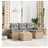 Image de Salon de jardin modulable resine tressee beige 5 pieces x 62 x 69 4 personnes