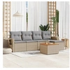 Image de Salon de jardin modulable resine tressee beige 6 pieces 62 x 55 x 69 cm 5 personnes