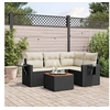 Image de Salon de Jardin avec Coussins 5 pcs, Canapés de Terrasse, Ensemble de Meubles de Patio, Mobilier d'Extérieur, Noir 3256875