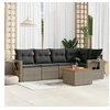 Image de Salon de Jardin avec Coussins 6 pcs, Canapés de Terrasse, Ensemble de Meubles de Patio, Mobilier d'Extérieur, Gris 3256886