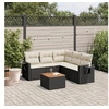 Image de Salon de Jardin avec Coussins 6 pcs, Canapés de Terrasse, Ensemble de Meubles de Patio, Mobilier d'Extérieur, Noir 3256889