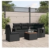 Image de Salon de Jardin avec Coussins 6 pcs, Canapés de Terrasse, Ensemble de Meubles de Patio, Mobilier d'Extérieur, Noir 3256895